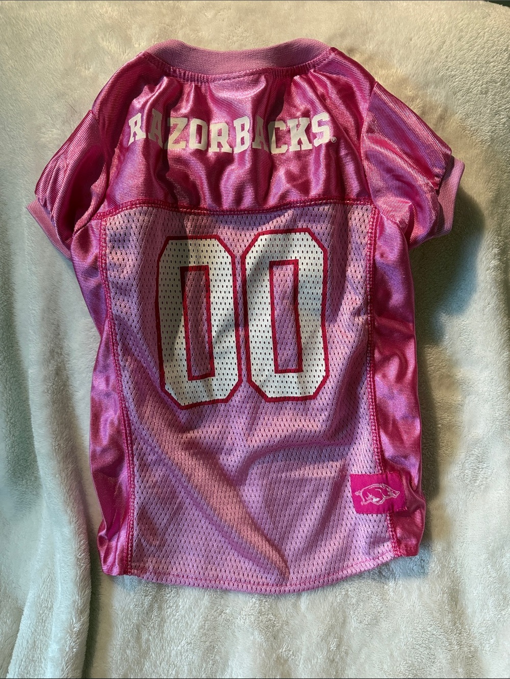 Razorbacks Pink Mesh Jersey Top for Dogs